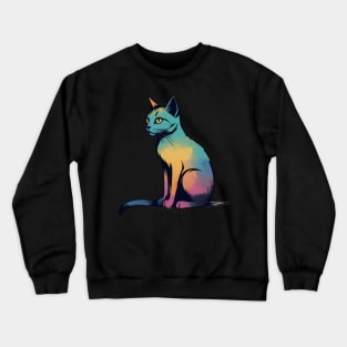 Colorful Cat Crewneck Sweatshirt